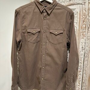 All Saints Brown Casual Button-Down Shirt